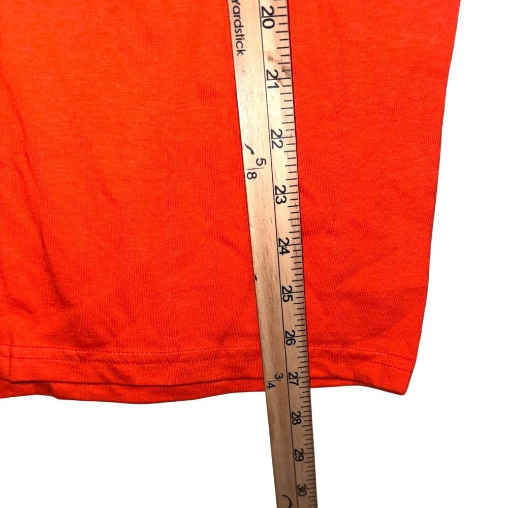 Hanes Beefy-T Orange T-Shirt Adult Size S 100% Cotton Crew Neck Short Sleeve - Picture 4 of 5